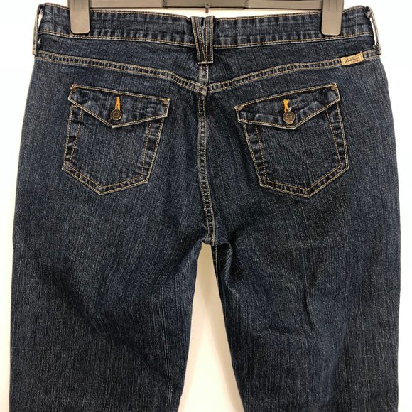 Levis Jeans Womens 12 Stretch Flap Pockets Medium Wash Blue Denim Mid Rise - Picture 5 of 12